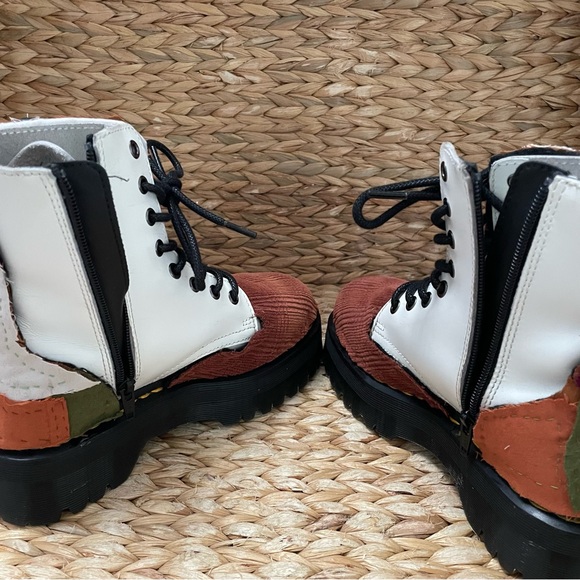 Dr. Martens Custom Jadon Platform Smooth White Leather Mixed Tile Patchwork Boot - Picture 10 of 13